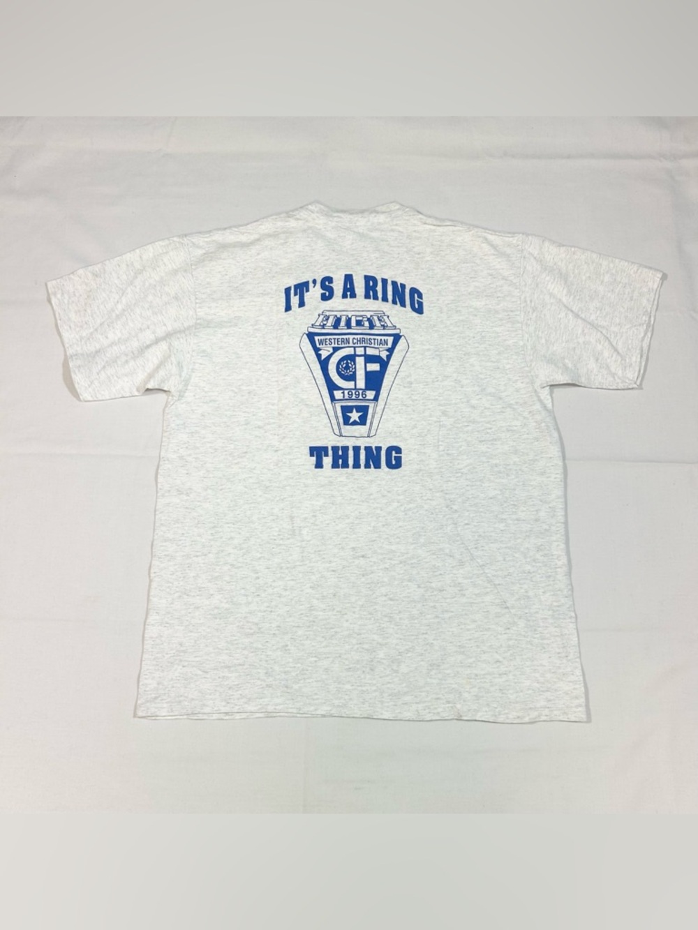 Vtg Oneita men’s XL Crewneck Graphic Tee S/S T Shirt Single Stitch Softball Gray